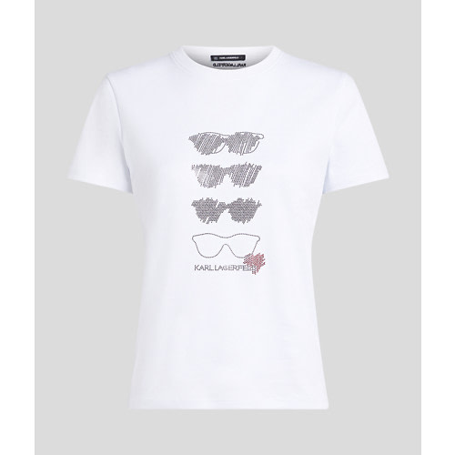 KARL LAGERFELD camiseta blanca manga corta  gafas con strass
