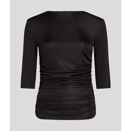 KARL LAGERFELD camiseta color negro con frunzido