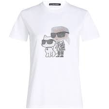 KARL LAGERFELD camiseta manga corta color blanco Karl&Choupette con  strass - 4
