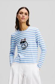 KARL LAGERFELD camiseta rayas color blanco y azul icon