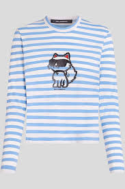 KARL LAGERFELD camiseta rayas color blanco y azul icon - 2