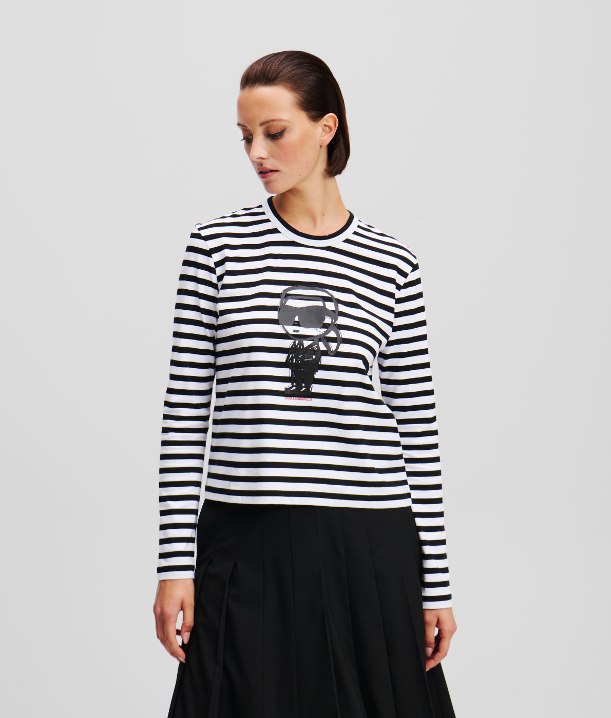 KARL LAGERFELD camiseta rayas color blanco y negro ikon