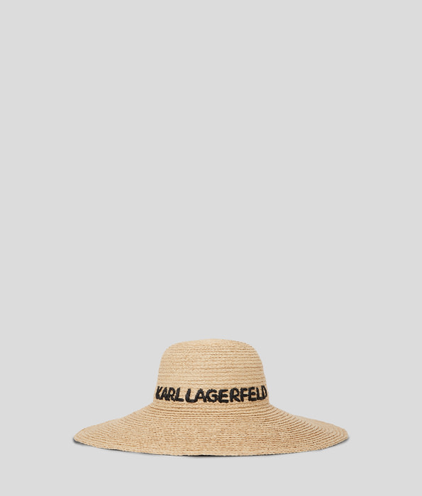 KARL LAGERFELD sombrero de rafia con logo - 1