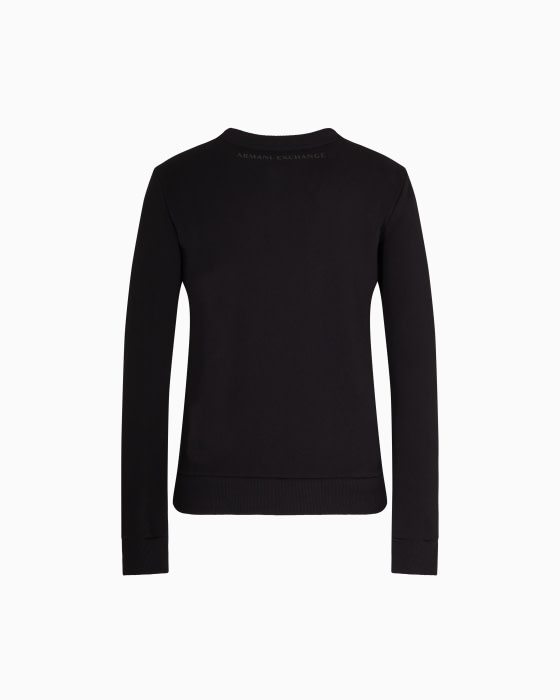ARMANI EXCHANGE sudadera negra con logo en  swarovski - 6