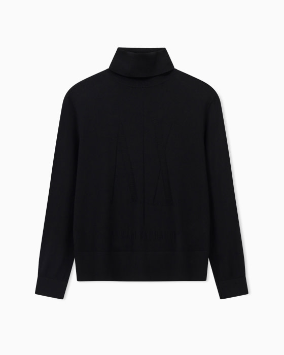 ARMANI EXCHANGE jersey negro cuello alto con logo