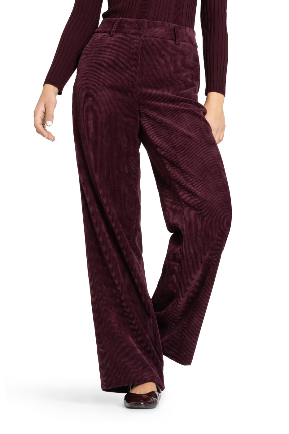 CAMBIO pantalón pana ancho burdeos