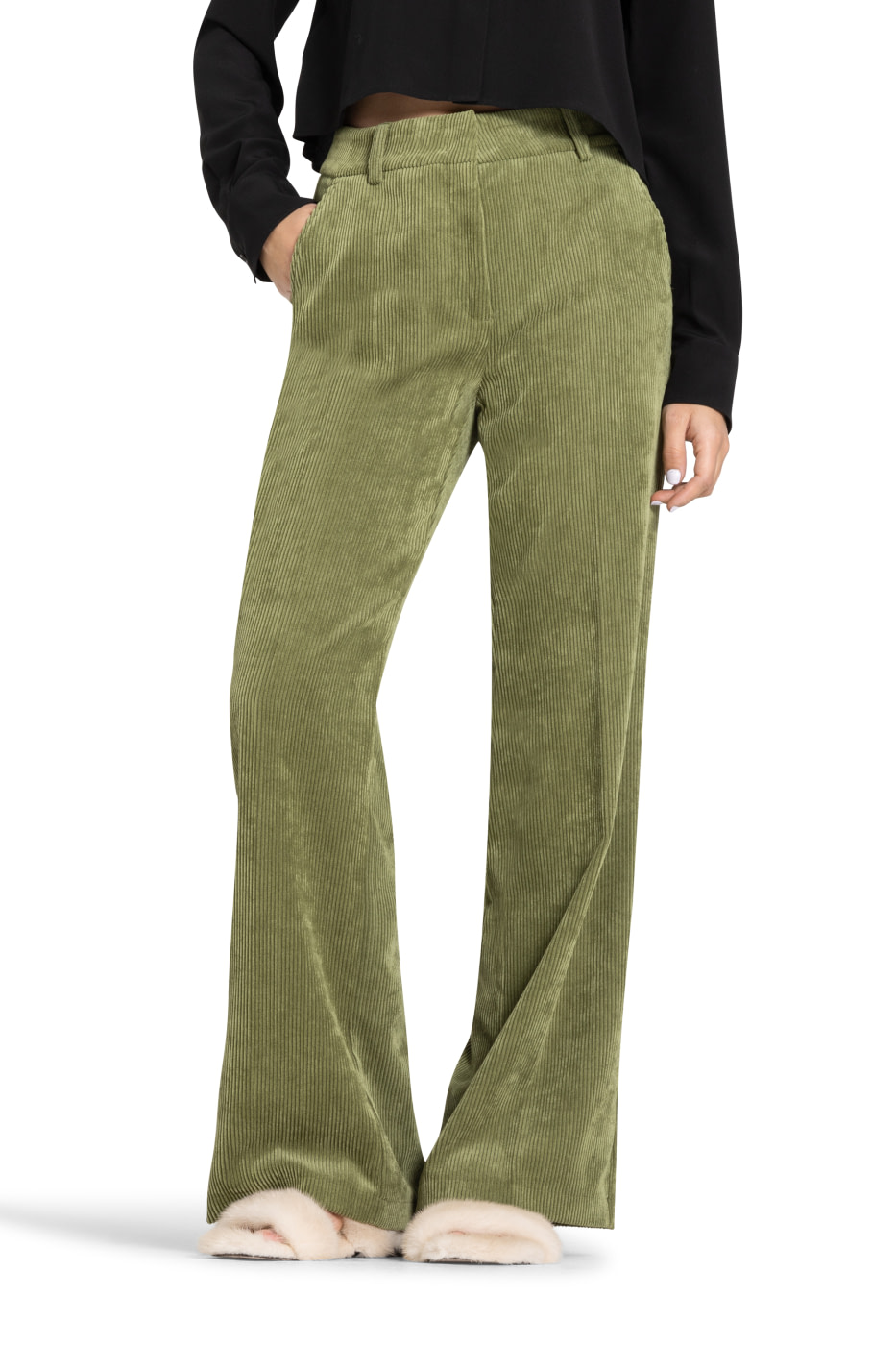 CAMBIO pantalón pana ancho verde