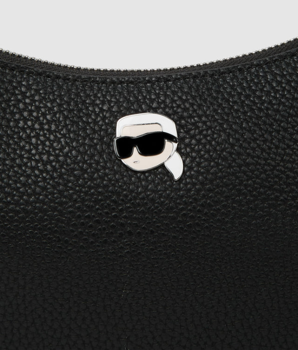 KARL LAGERFELD bolso góndola de piel técnica suave  color negro - 3