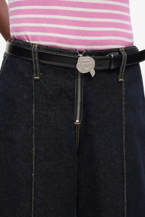 KARL LAGERFELD cinturón Icon negro con brillantes - 3