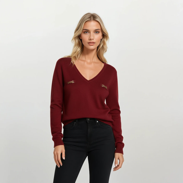 KOCCA jersey rojo con bolsillo con cadena - 3