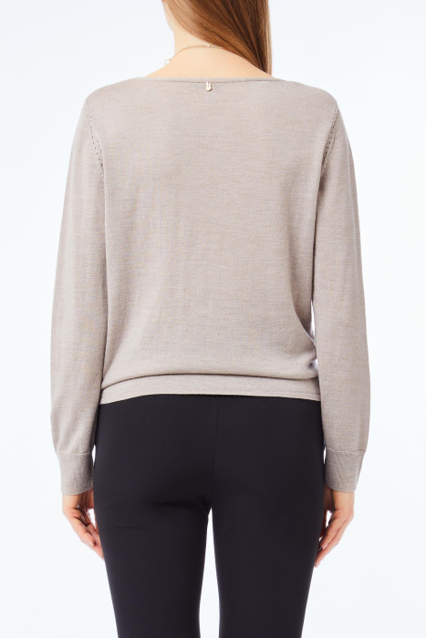 LIU·JO jersey con nudo y collar beige - 2