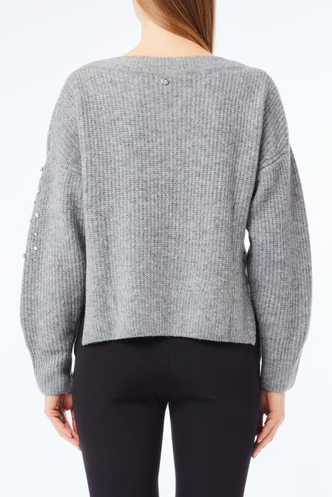LIU·JO jersey gris con piedras en la manga - 2