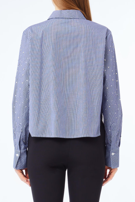 LIU·JO camisa en cuadros azul con piedras - 2