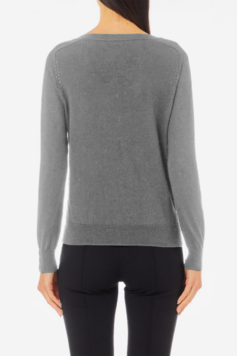 LIU·JO jersey con escote pico y collar gris - 2