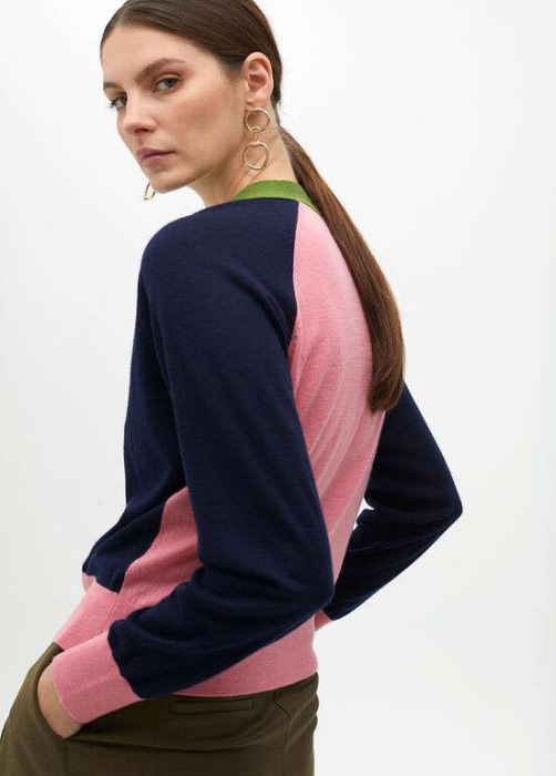 LOLA CASADEMUNT by Maite chaqueta azul tinta y  rosa con vivos - 3