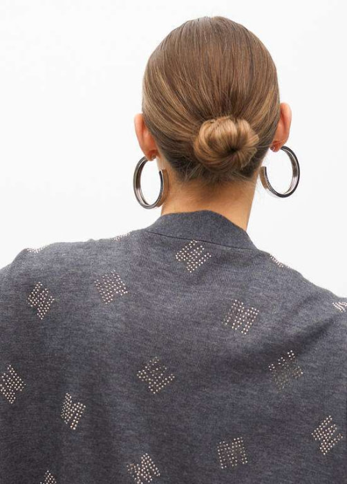 LOLA CASADEMUNT by Maite chaqueta gris con logo y aplicaciones con piedras - 3