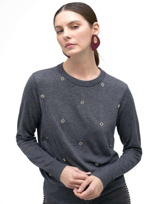 LOLA CASADEMUNT by Maite jersey gris con piedras - 5