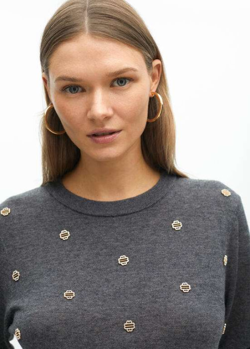 LOLA CASADEMUNT by Maite jersey gris con piedras - 6