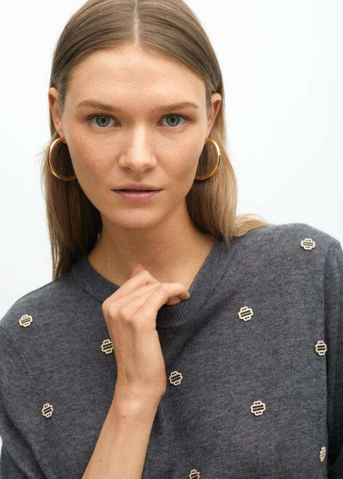 LOLA CASADEMUNT by Maite jersey gris con piedras - 8