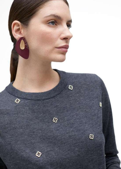 LOLA CASADEMUNT by Maite jersey gris con piedras - 9