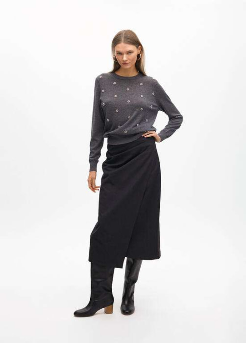 LOLA CASADEMUNT by Maite jersey gris con piedras - 12