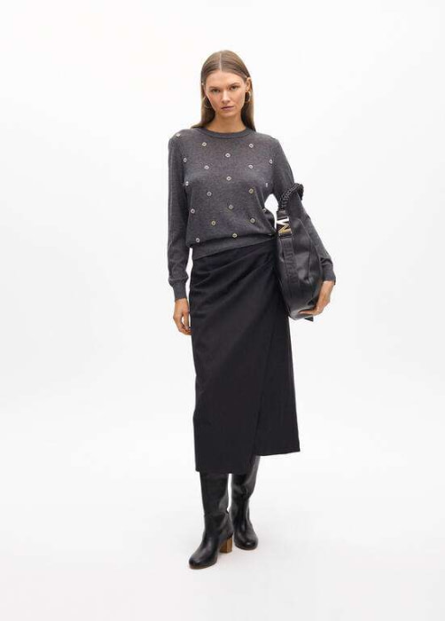 LOLA CASADEMUNT by Maite jersey gris con piedras - 13