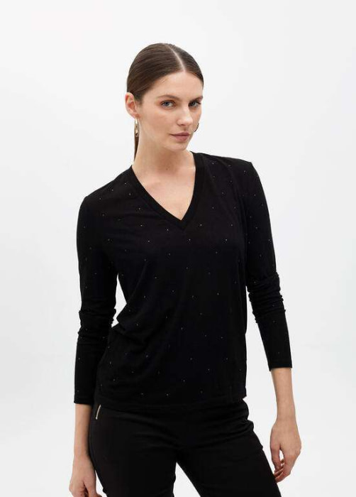 LOLA CASADEMUNT by Maite camiseta con paillet  negro