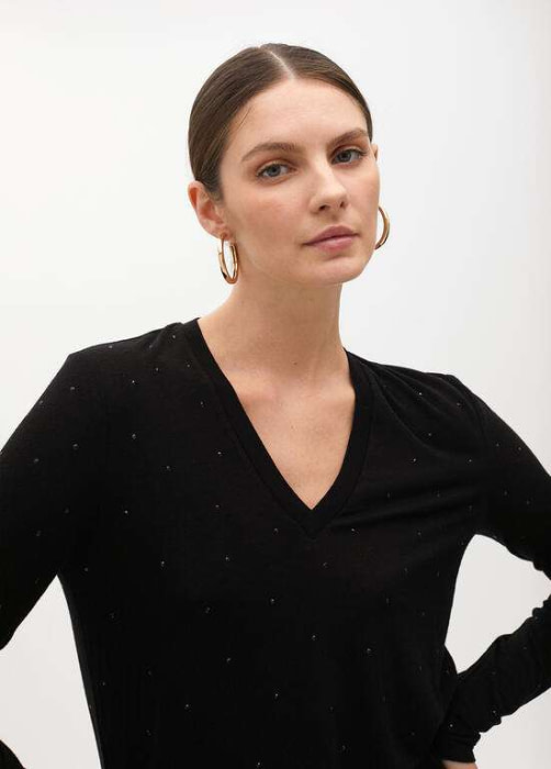 LOLA CASADEMUNT by Maite camiseta con paillet  negro - 3