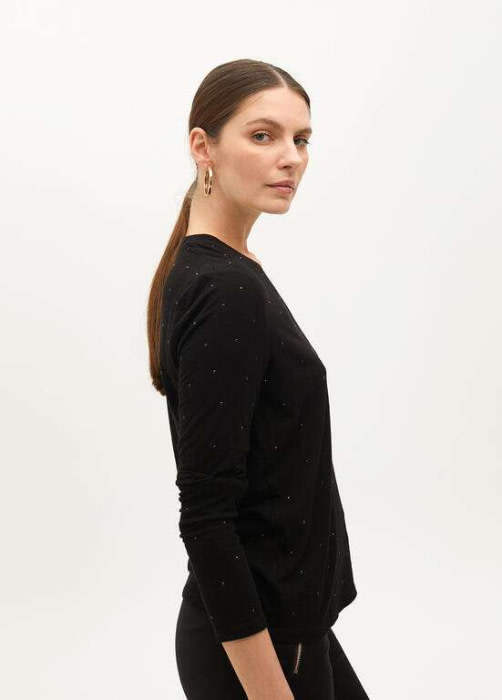 LOLA CASADEMUNT by Maite camiseta con paillet  negro - 4