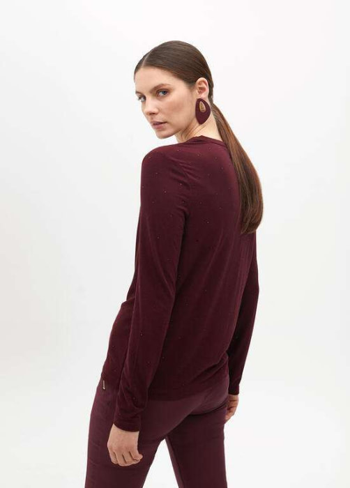 LOLA CASADEMUNT by Maite camiseta con paillet  burdeos - 5