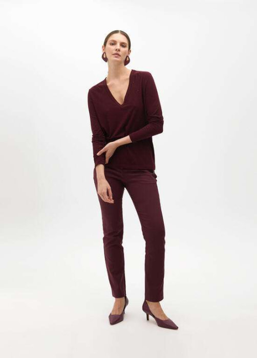 LOLA CASADEMUNT by Maite camiseta con paillet  burdeos - 6