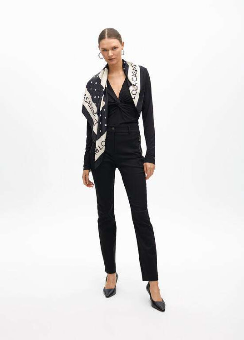 LOLA CASADEMUNT by Maite camiseta escote  frunzido negro - 6