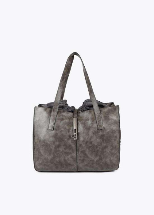 LOLA CASADEMUNT shopper piel desgastada gris - 1