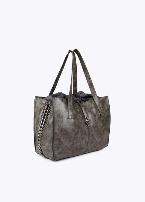 LOLA CASADEMUNT shopper piel desgastada gris - 2