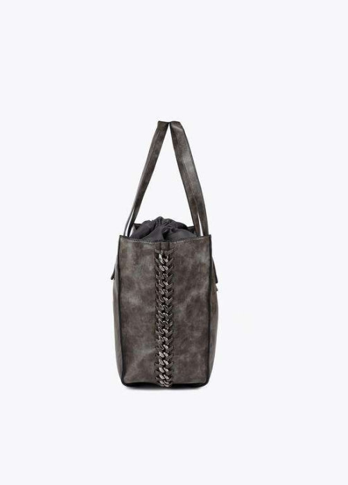 LOLA CASADEMUNT shopper piel desgastada gris - 3