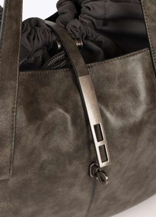 LOLA CASADEMUNT shopper piel desgastada gris - 6