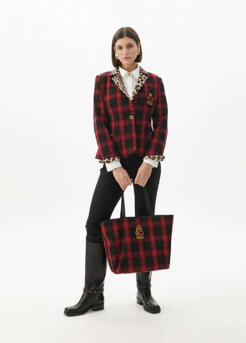 LOLA CASADEMUNT shopping tartán rojo - 7