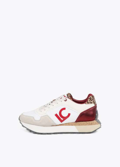 LOLA CASADEMUNT sneaker con vivos en granate - 2