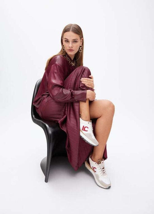 LOLA CASADEMUNT sneaker con vivos en granate - 8