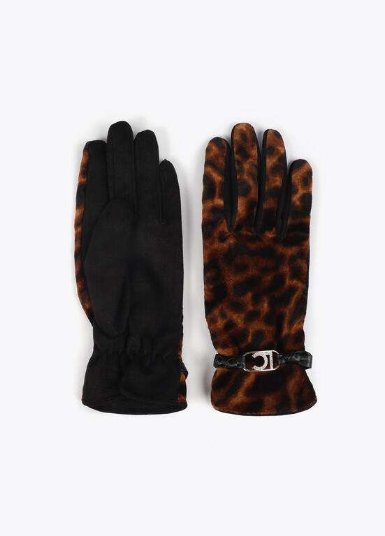 LOLA CASADEMUNT guantes en animal print