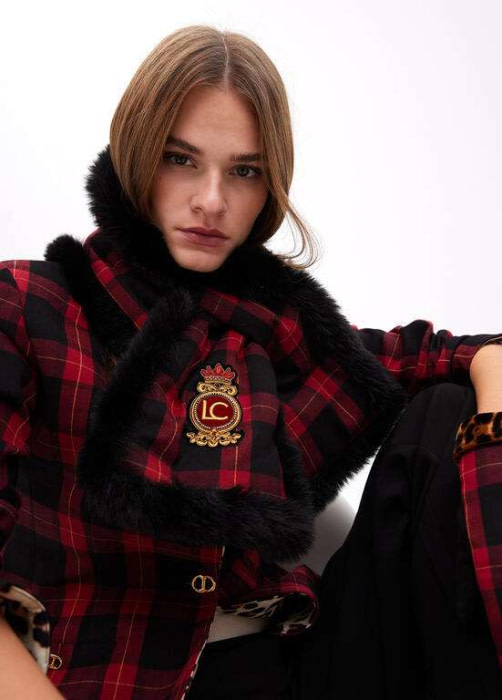 LOLA CASADEMUNT bufanda tartán rojo - 8