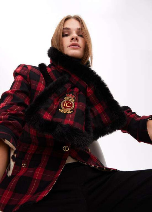 LOLA CASADEMUNT bufanda tartán rojo - 9