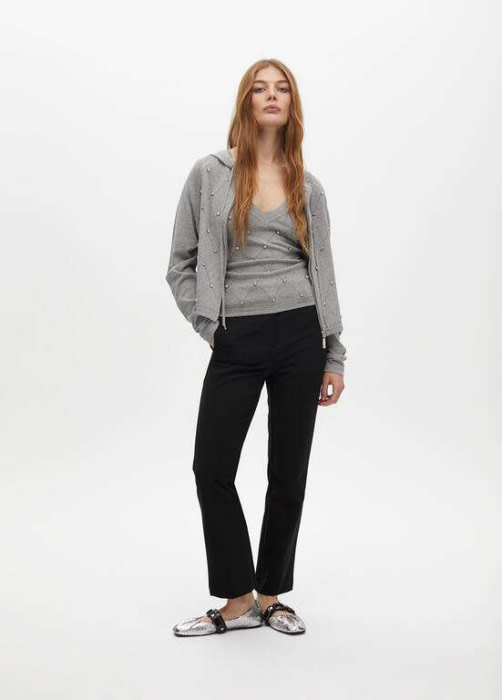 LOLA CASADEMUNT chaqueta gris con pedrería - 4