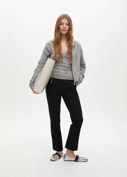 LOLA CASADEMUNT chaqueta gris con pedrería - 6