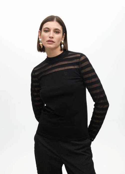 LOLA CASADEMUNT jersey negro con transparencia - 2
