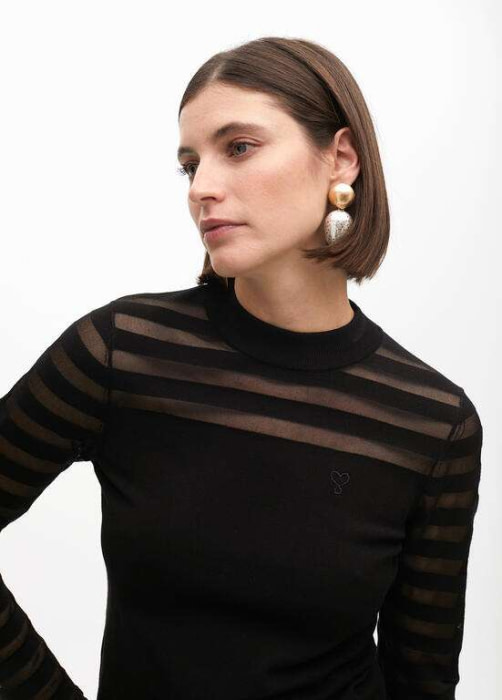 LOLA CASADEMUNT jersey negro con transparencia - 4