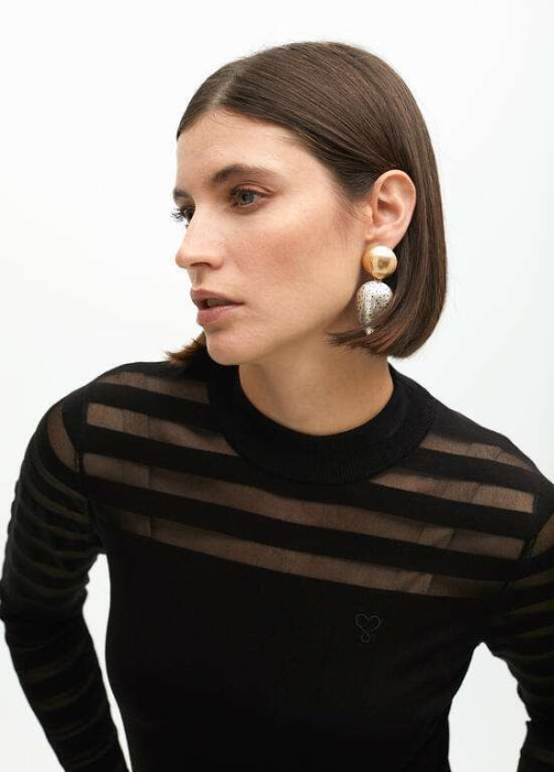 LOLA CASADEMUNT jersey negro con transparencia - 5