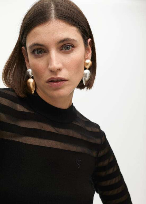 LOLA CASADEMUNT jersey negro con transparencia - 6
