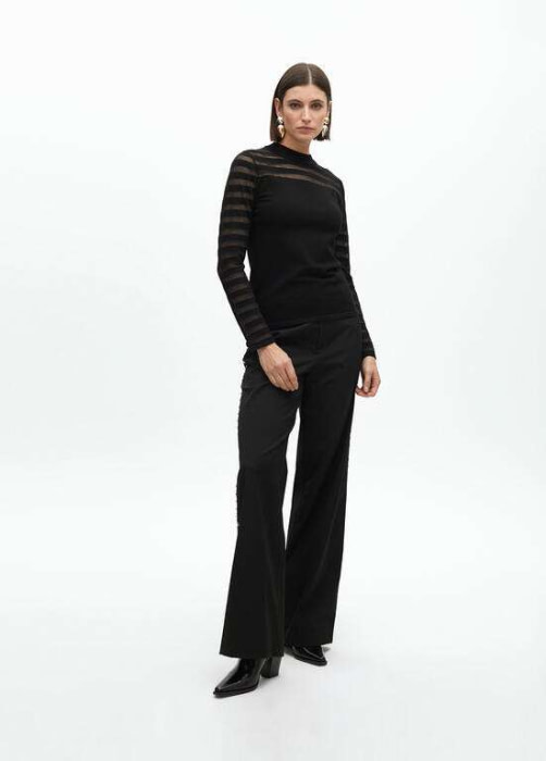LOLA CASADEMUNT jersey negro con transparencia - 9