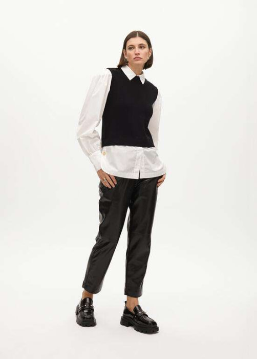 LOLA CASADEMUNT jersey y camisa negro y blanco - 6